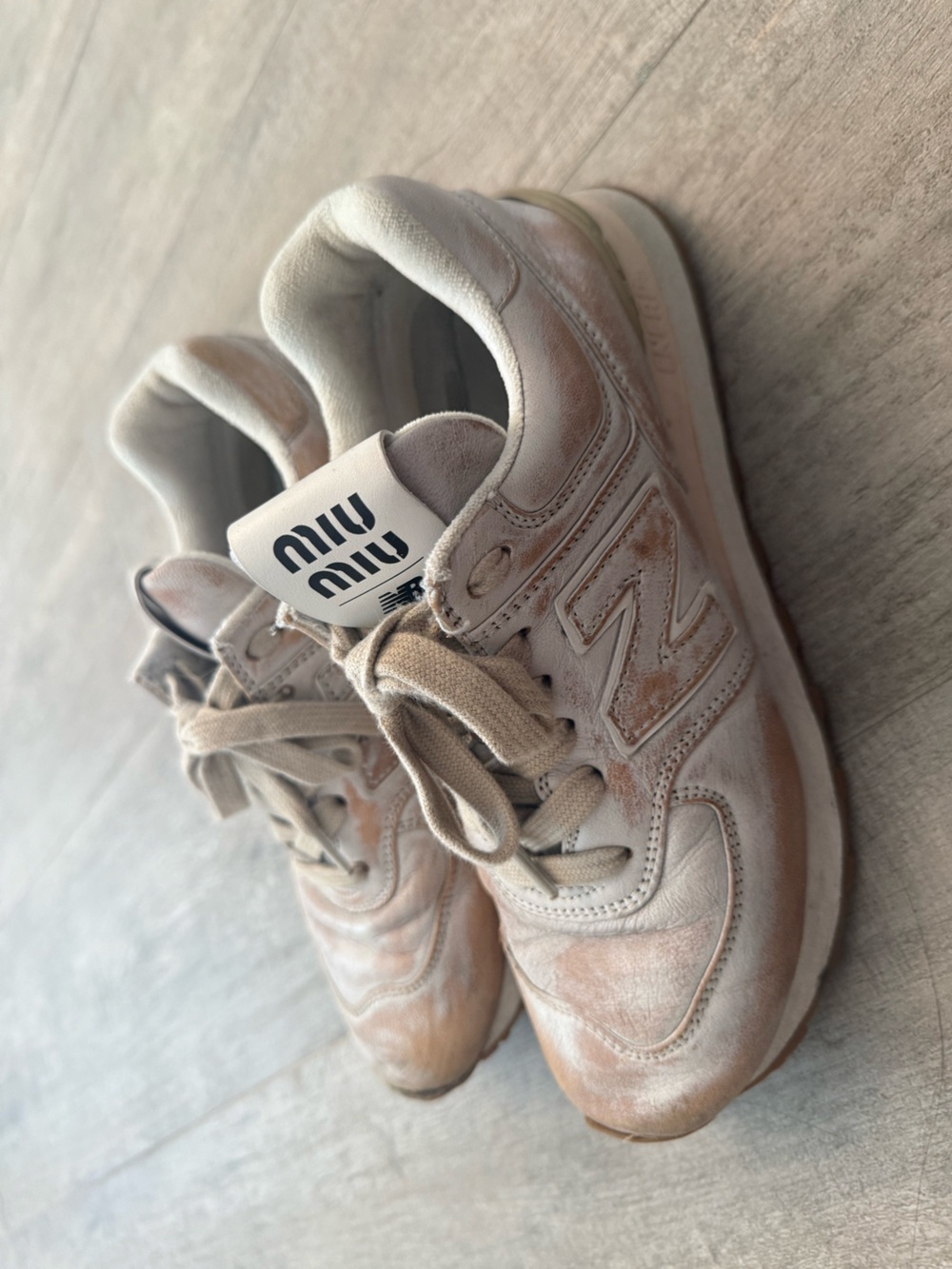 Miu Miu X New Balance Tan Sneakers